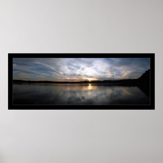 Cloudy Lake Sunset Poster (Front)