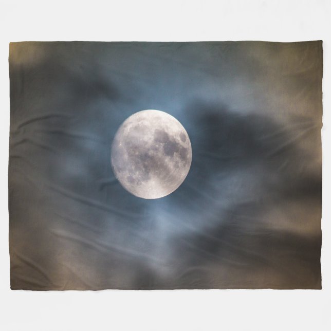 CLOUDY MOON FLEECE BLANKET (Front (Horizontal))
