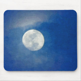Cloudy Moon Painting Mouse Mat