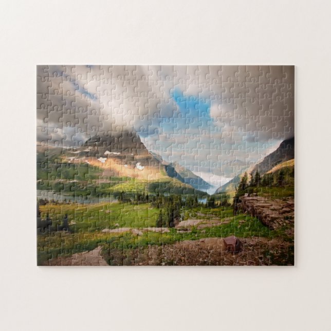 Cloudy Mountains | Alpine Lake Jigsaw Puzzle (Horizontal)