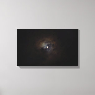 Cloudy Night Moon Canvas Print