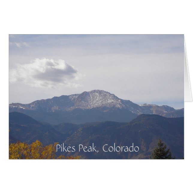 Cloudy Pikes Peak Greeting Card (blank) (Front Horizontal)