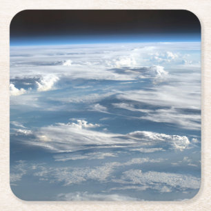 Cloudy Skies Over Sudan Square Paper Coaster