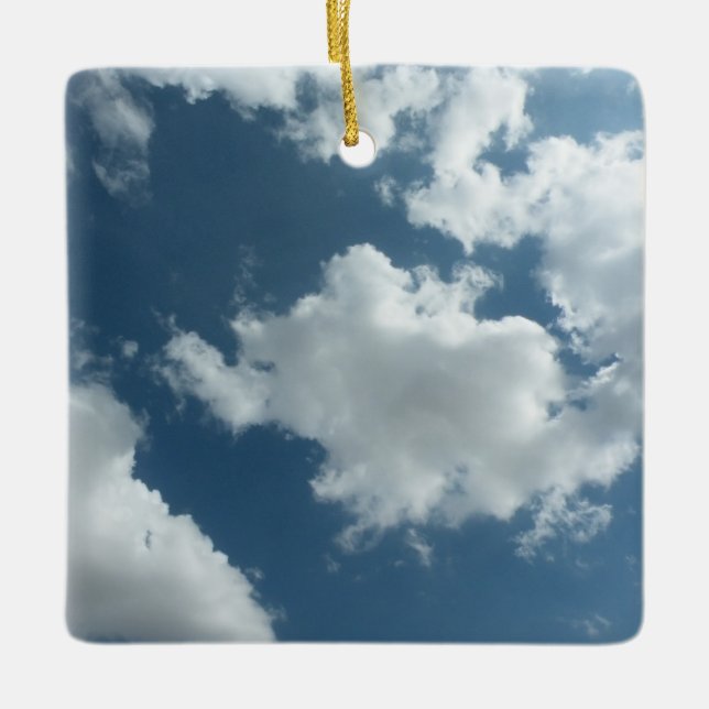 Cloudy Sky Abstract Photography Ceramic Ornament (Front)