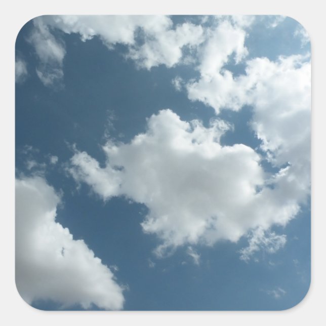 Cloudy Sky Abstract Photography Square Sticker (Front)