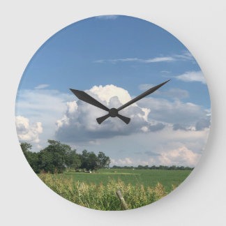 Cloudy Sky Large Clock