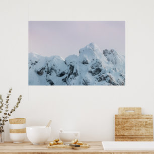Cloudy sky mountain sunset poster