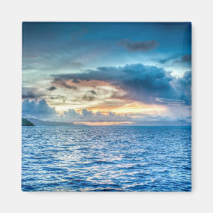 Cloudy Sky over Ocean Bora Bora Magnet