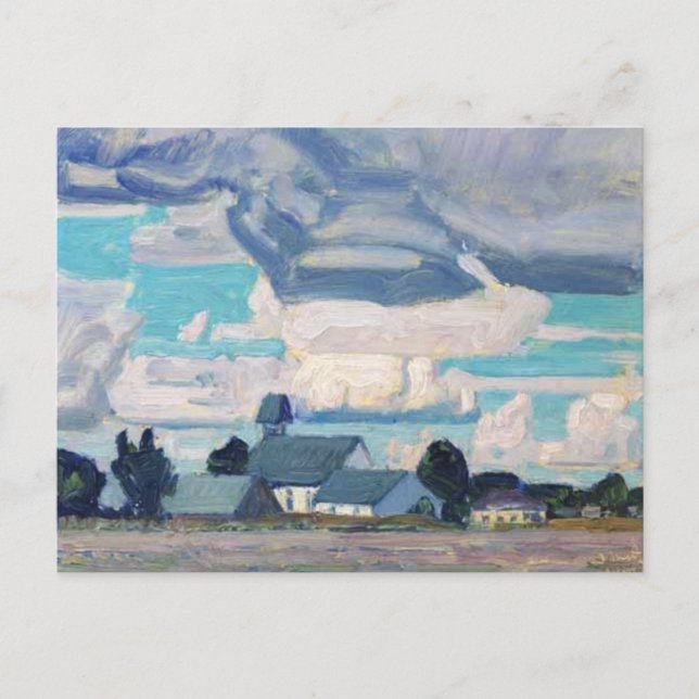 Cloudy Sky, Thornhill Church, famous painting, Postcard (Front)