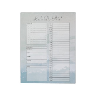 Cloudy Sky To Do List Daily Planner Notepad