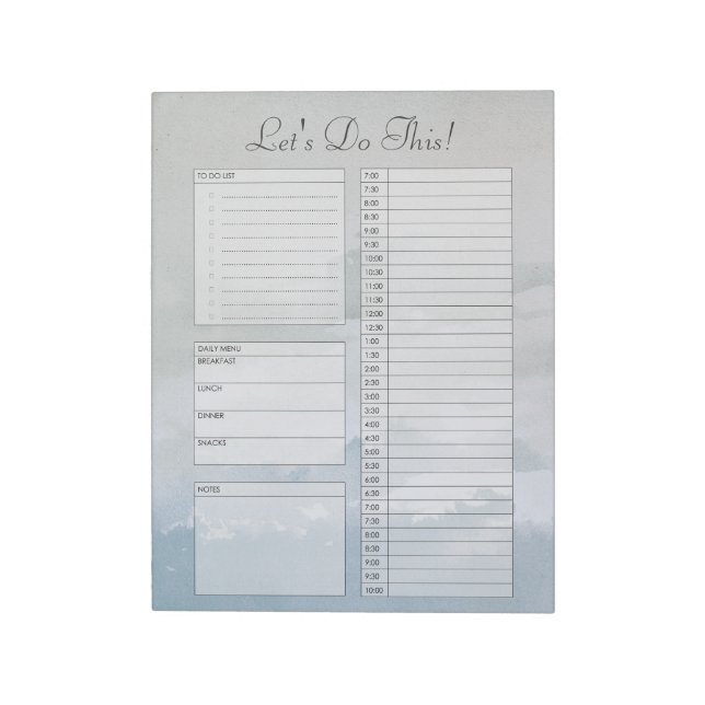 Cloudy Sky To Do List Daily Planner Notepad (Rotated)