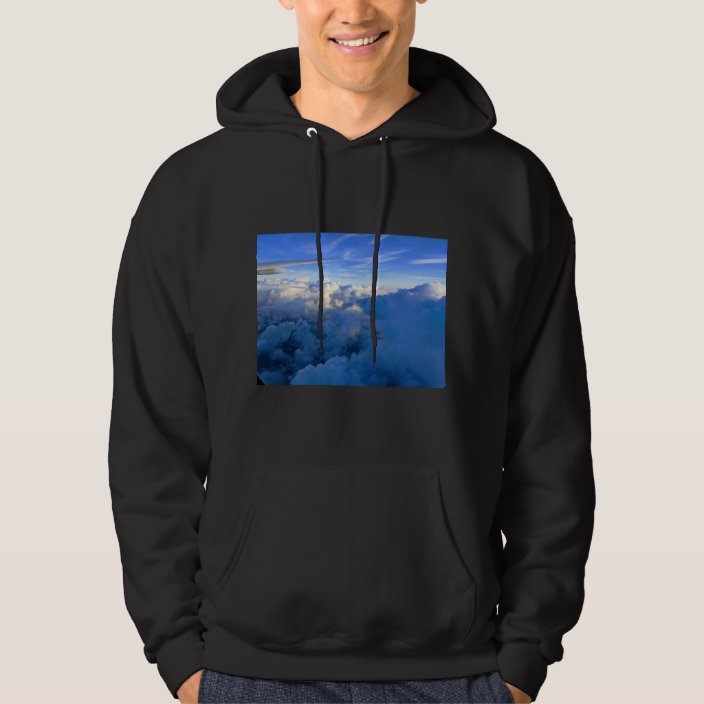 Cloudy sky view from aeroplane with royal blue sky hoodie | Zazzle.co.uk