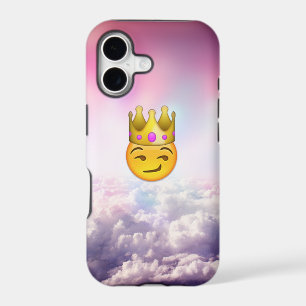 Cloudy Smirk Crown Emoji iPhone Case