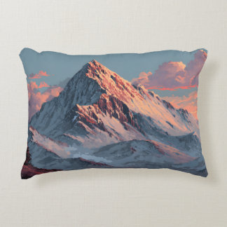 Cloudy snowy mountain decorative cushion