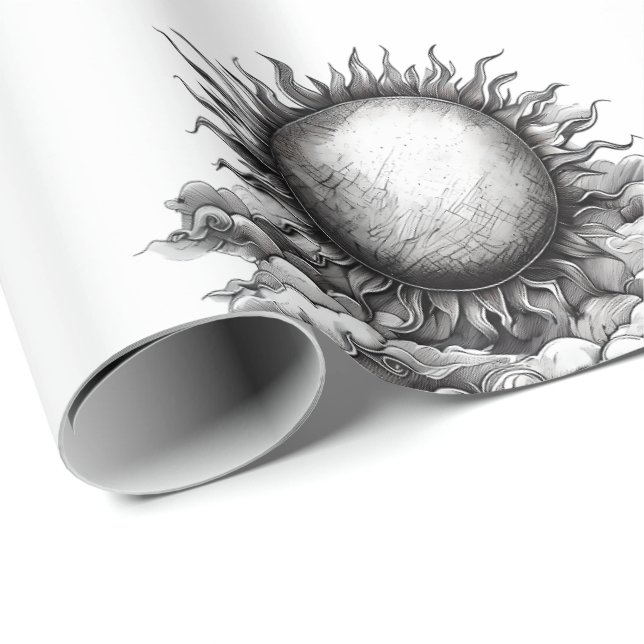Cloudy Sun Wrapping Paper (Roll Corner)