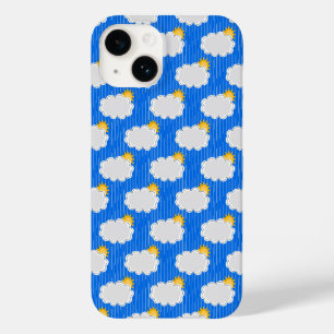 Cloudy Sunny Rain Pattern Design Blue Case-Mate iPhone 14 Case