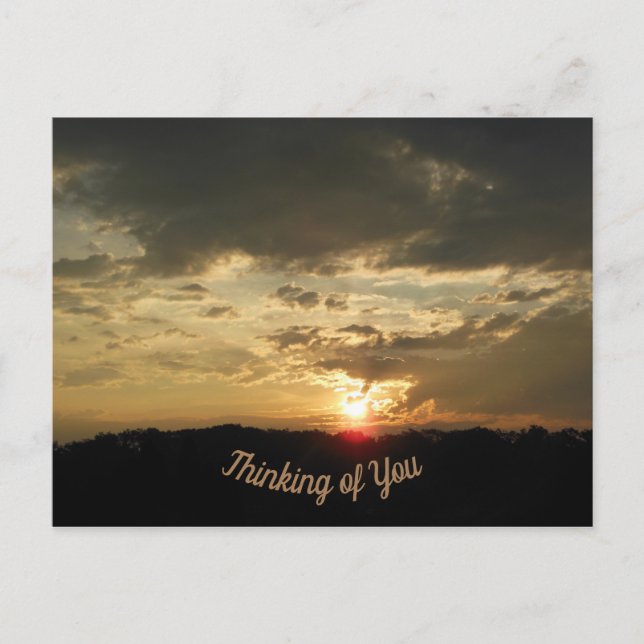 Cloudy Sunrise Thinking of You Postcard (Front)