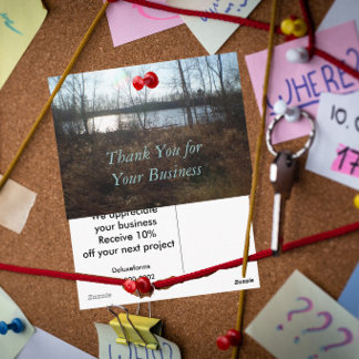 Cloudy Sunset Thank You for your Business Postcard