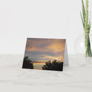 Cloudy Winter sunrise on a blank note card