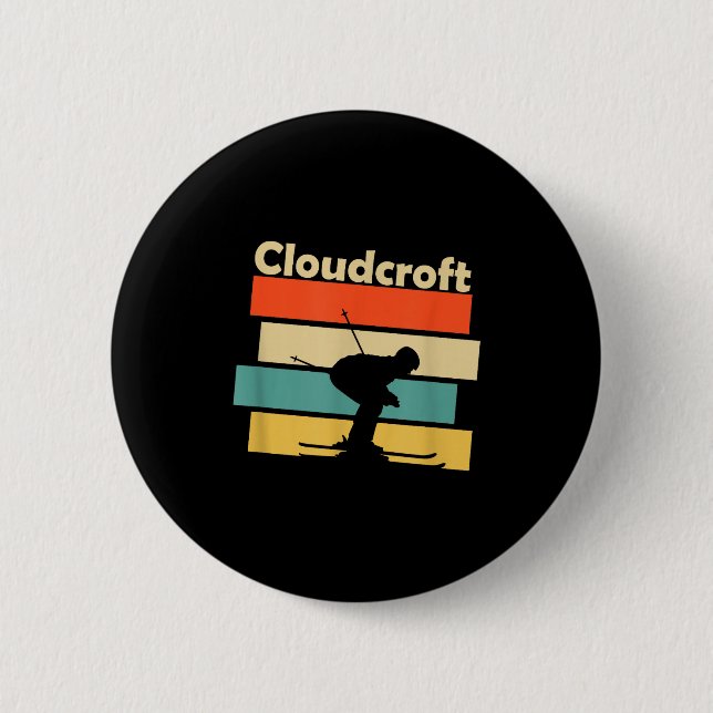 Clouroft New Mexico Retro Ski  6 Cm Round Badge (Front)