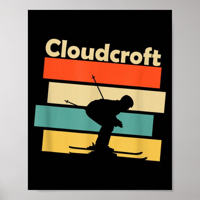 Clouroft New Mexico Retro Ski  Poster (Front)