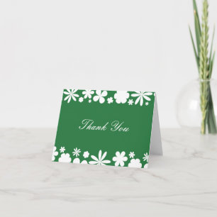 Clover and White Flower Power Thank You Note Card