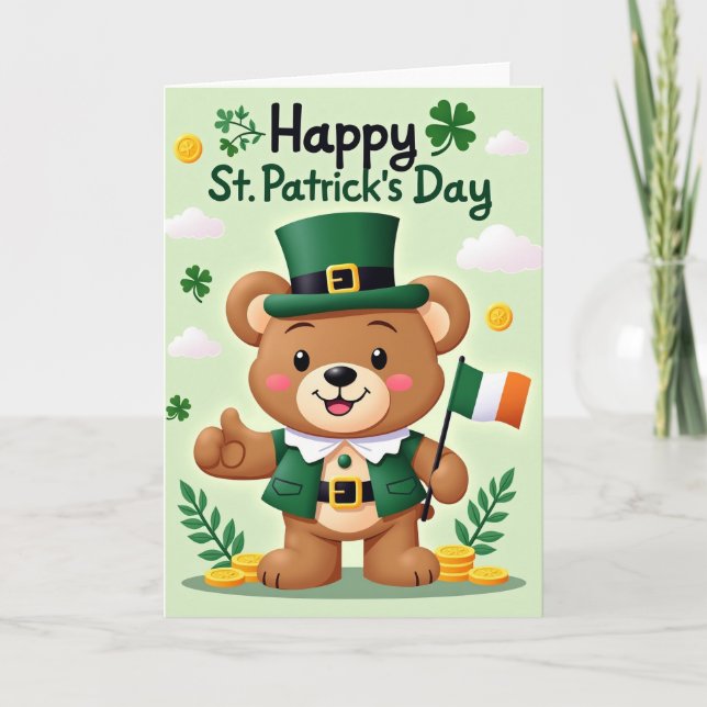 Clover Bear Happy Day Card (Front)