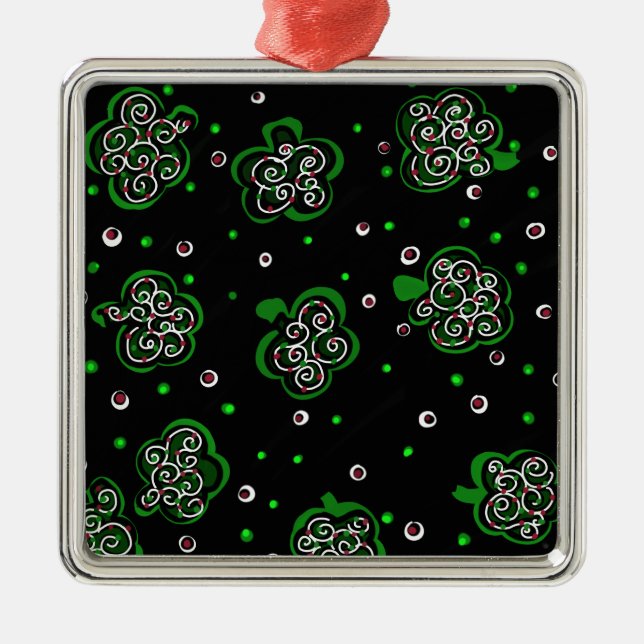 Clover Black Metal Tree Decoration (Front)