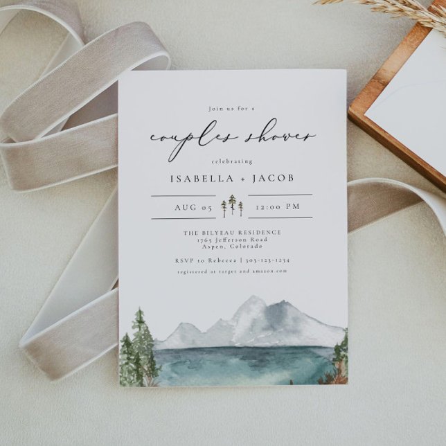 CLOVER Boho Rustic Mountain Lake Couples Shower In Invitation (Creator Uploaded)