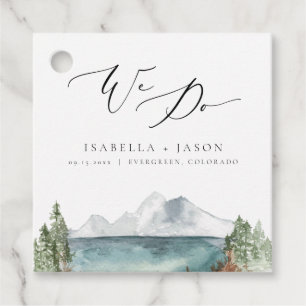 CLOVER Boho Rustic Mountain Lake Wedding Favour Tags