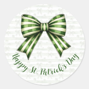 Clover & Bow St. Patrick’s Day Party Design Classic Round Sticker
