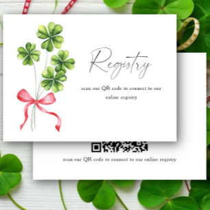 Clover Bridal shower QR code for registry Enclosure Card