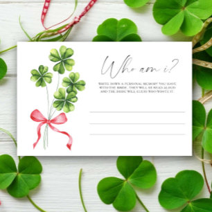 Clover Bridal shower Who am I game Stationery
