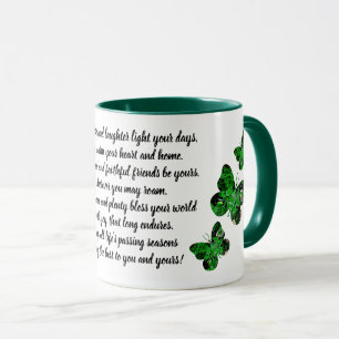 Clover Butterfly Irish Blessing Mug