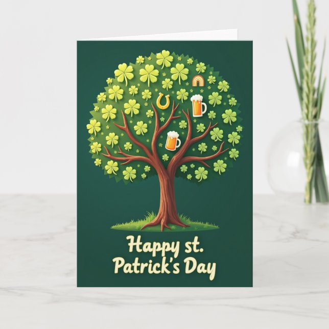 Clover Canopy St Patricks Day Card (Front)