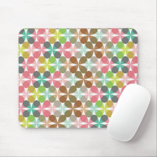 Clover Chic Retro Mod Pastels Pattern Vector Art Mouse Mat