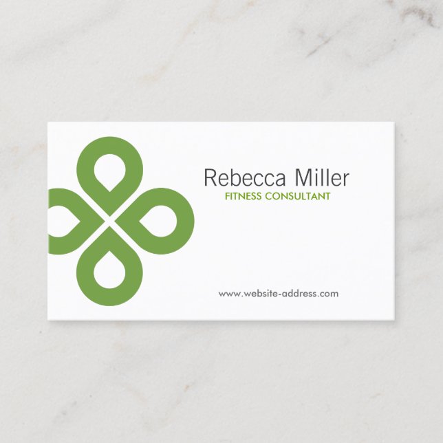 CLOVER DESIGN in LIME GREEN Business Card (Front)