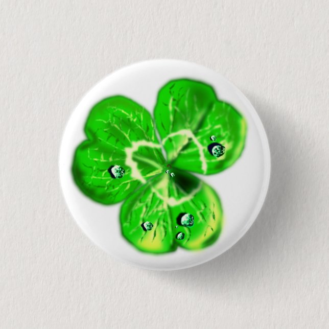 Clover Dew Drops 3 Cm Round Badge (Front)
