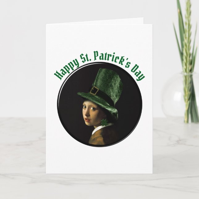Clover Earring St. Patrick's Day Card (Front)