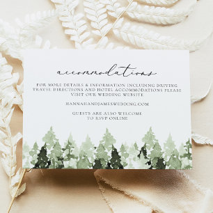 CLOVER Earthy Green Pine Tree Wedding Details Invitation