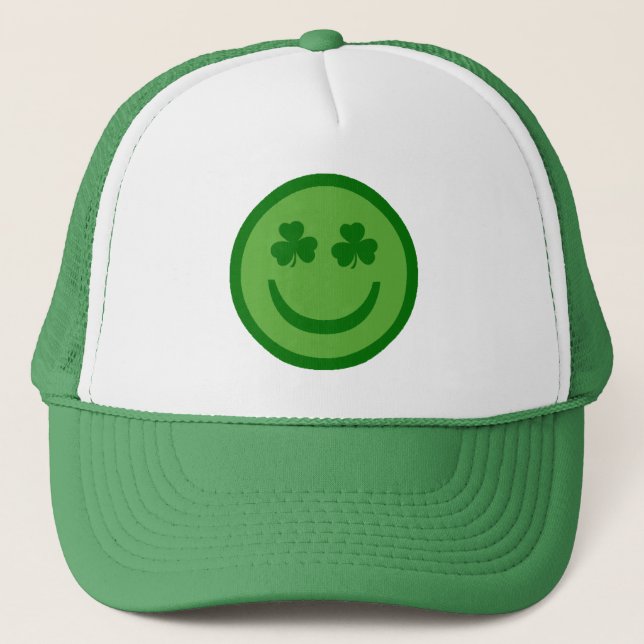 Clover Eyes Happy Face Trucker Hat (Front)