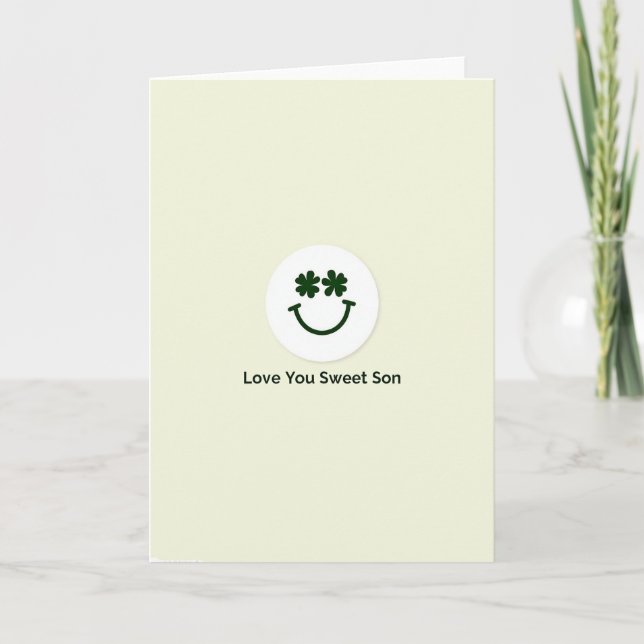 Clover Eyes Smiling Face Card (Front)