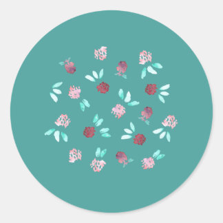 Clover Flowers Large Glossy Round Sticker