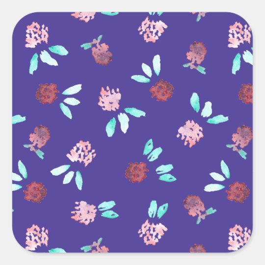 Clover Flowers Large Glossy Square Sticker