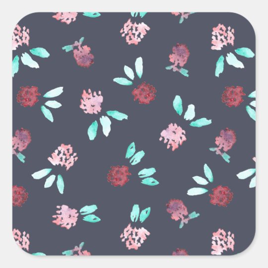 Clover Flowers Large Glossy Square Sticker