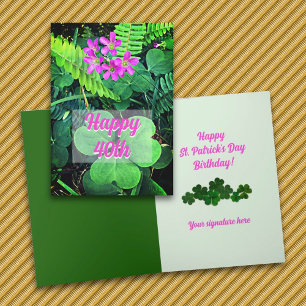 Clover Flowers St. Patricks Day Birthday Card