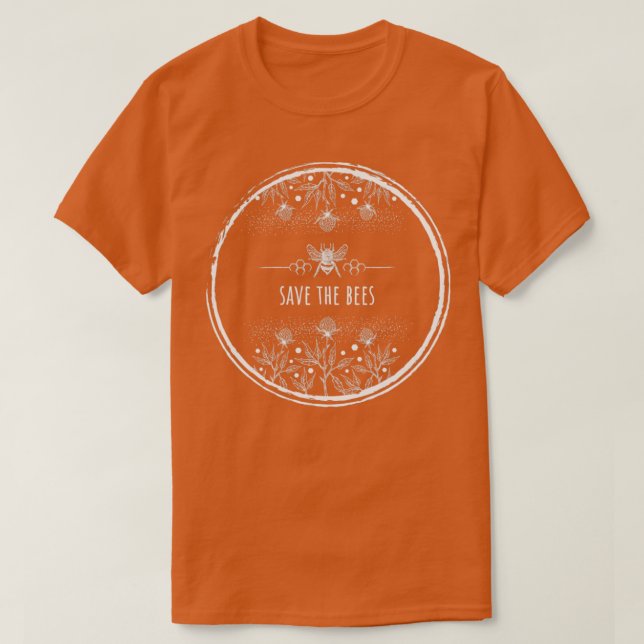 Clover flowers with save the bees  T-Shirt (Design Front)