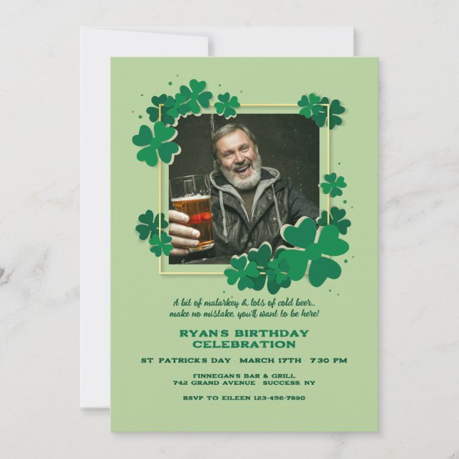 Clover Frame Photo Invitation (Front)