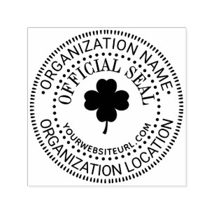 Clover Generic Custom Official Seal Name Loc URL Self-inking Stamp