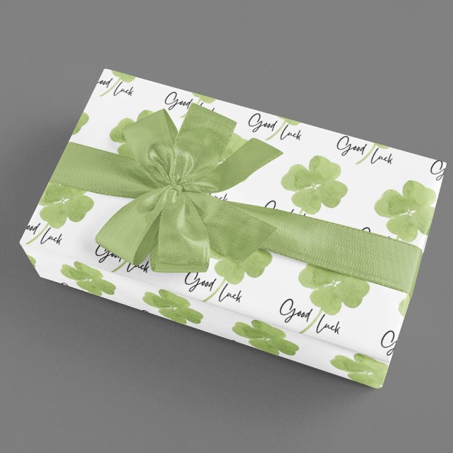 Clover Good Luck Wrapping Paper Sheets (Tell someone good luck with these fun shamrock wrapping paper sheets! )